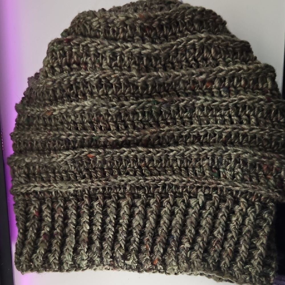 wool crochet slouch beanie